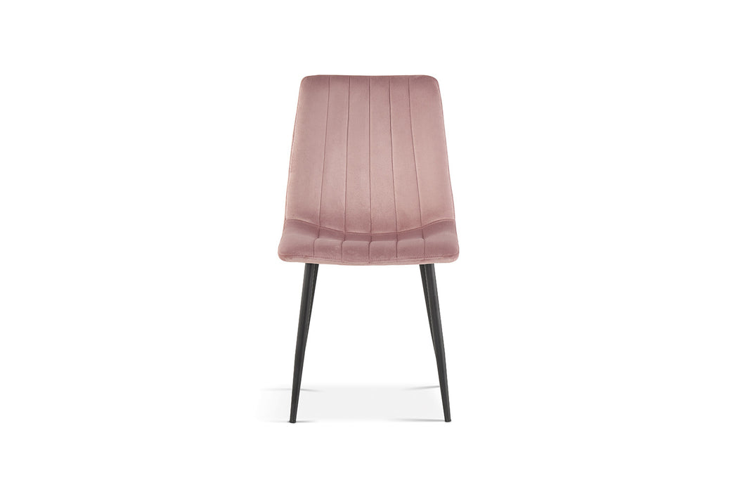 PROMO - Stoel 'Willis' Fluweel Roze (4 per doos)