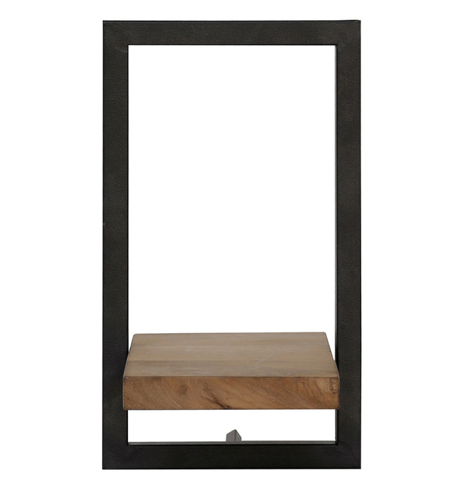Shelfmate Type E (5) - Teakhouten Wandplank met Zwart Metalen Frame