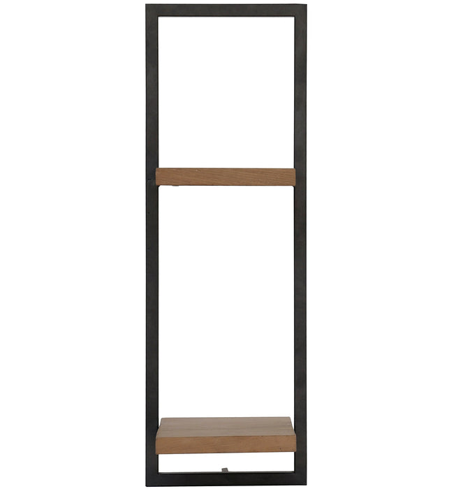 Shelfmate Type D (4) - Teak & Zwart Metalen Wandrek