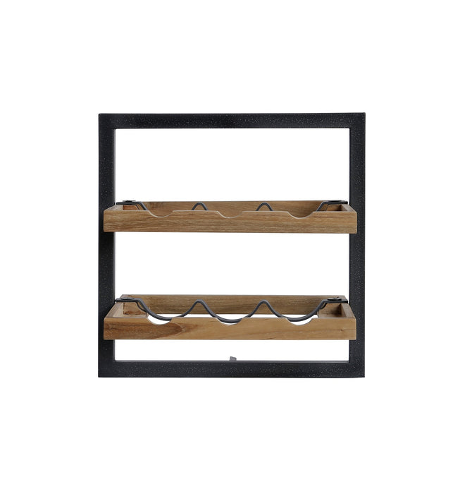 Wijnrek voor 6 flessen - Teak & Metaal