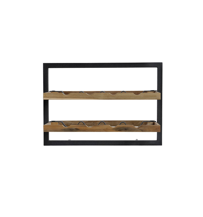 Wijnrek voor 8 flessen - Teak & Zwart