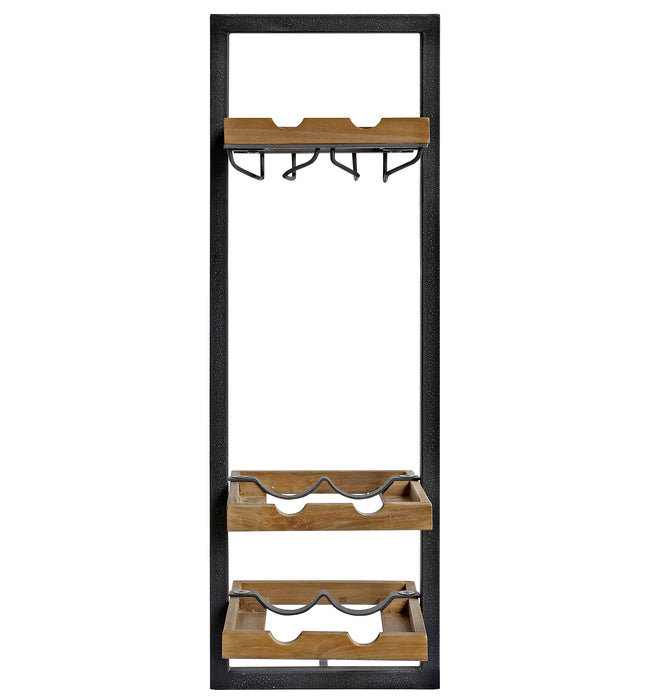 Wijnrek voor 6 flessen - Teak & Metaal
