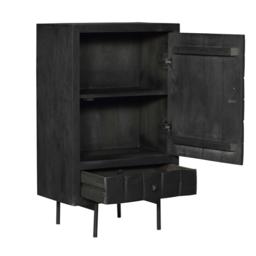 Kabinet Kast Brandy Black - 1 Deur & 1 Lade