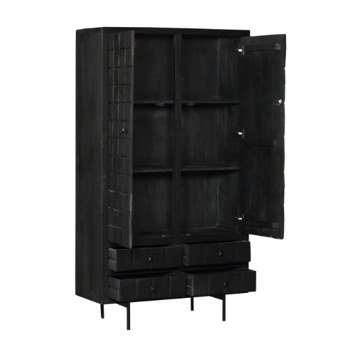 Brandy Black Kabinet - 2 Deuren & 4 Lades