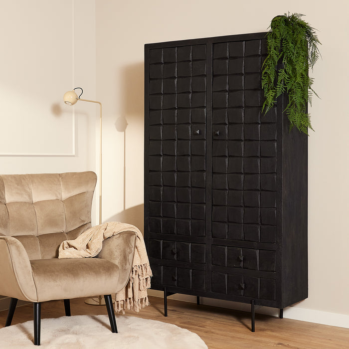 Brandy Black Kabinet - 2 Deuren & 4 Lades