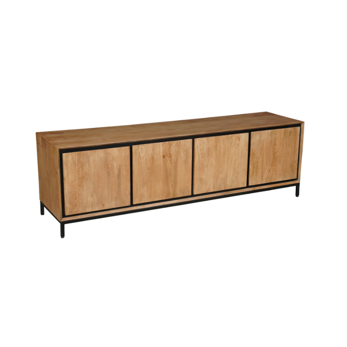 RichWood TV-meubel 180 cm - Mangohout & Zwart Metaal