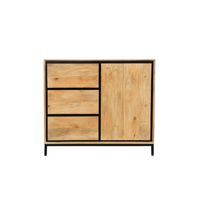 RichWood Kabinetkast - 100 cm | Mangohout & Metaal