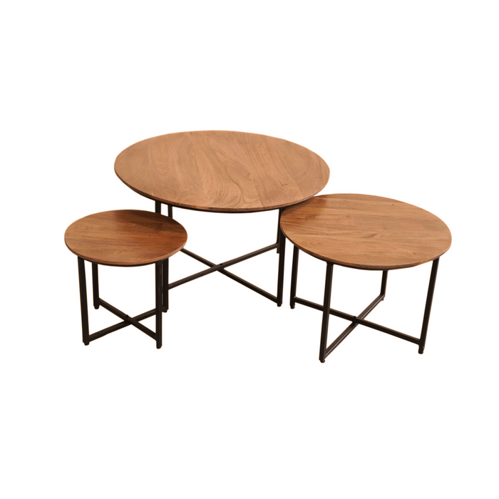 Salontafel RichWood - Set van 3 - Mangohout