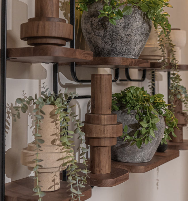 Shelfmate Ovaal Type D - Wandplank van Teak en IJzer