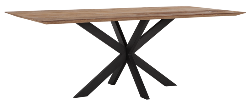 Curves Eettafel Rechthoekig - Gerecycled Teakhout