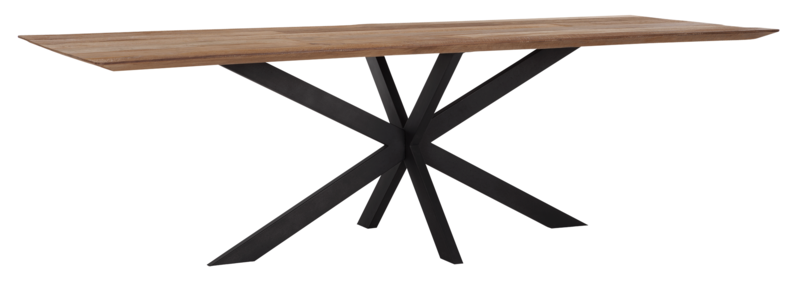 Curves Eettafel Rechthoekig - Gerecycled Teakhout