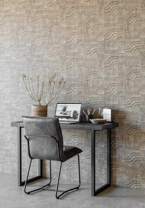 Beam Bureau Zwart - Teakhouten Blad