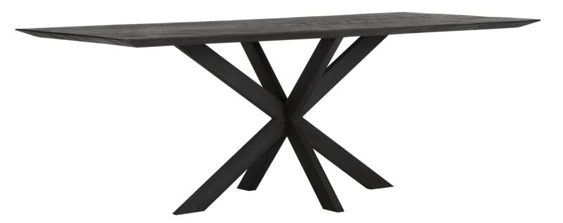 Dining Table Curves - Zwarte Eettafel van Gerecycled Teakhout