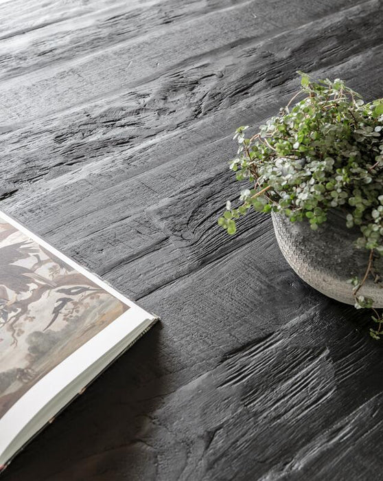Beam Eettafel Zwart - Gerecycled Teakhout