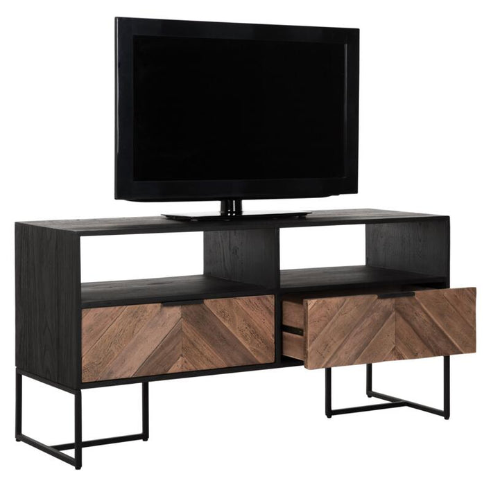 TV stand Criss Cross small, 2 drawers, 2 open racks