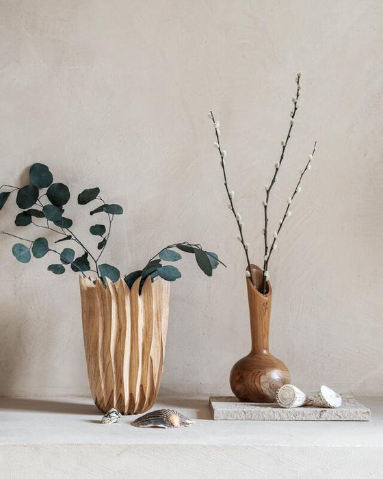 Vase Single Flower - Teakhout - 30 cm