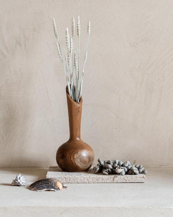 Vase Single Flower - Teakhout - 30 cm