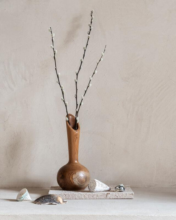 Vase Single Flower - Teakhout - 30 cm