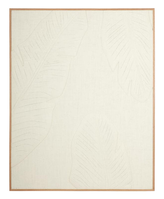 Wandpaneel Indian Banana Leaf - Wit Jute