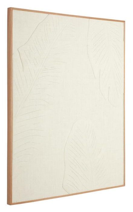 Wandpaneel Indian Banana Leaf - Wit Jute