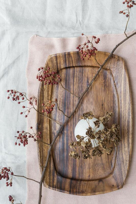 Tray Say Cheese - Teakhouten Dienblad (Set van 4)