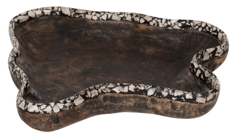 Coral Tray - Zwart Teakhout - 36 cm