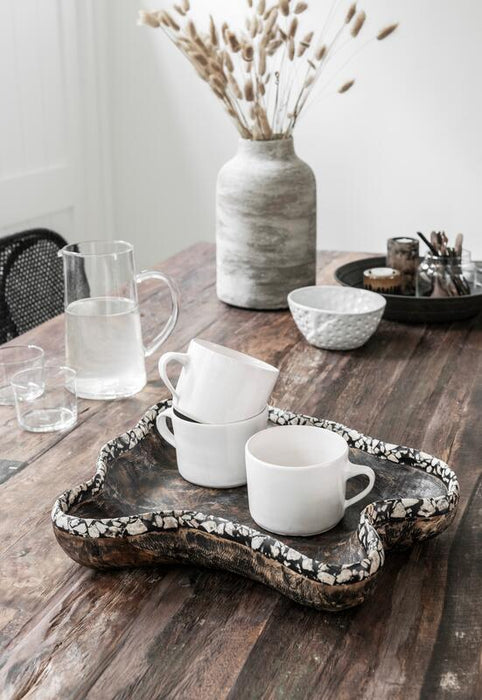 Coral Tray - Zwart Teakhout - 36 cm