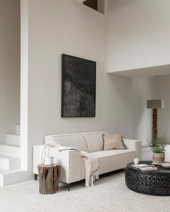 Tempo Vloerlamp - Linnen Kap & Teakhout