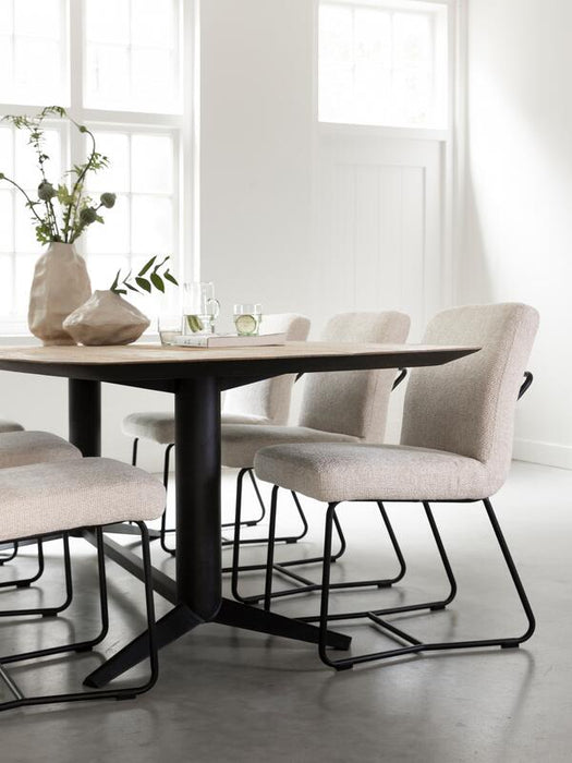 Zola Side Chair - Natuurlijk Hout & Stof - Per 2 stuks