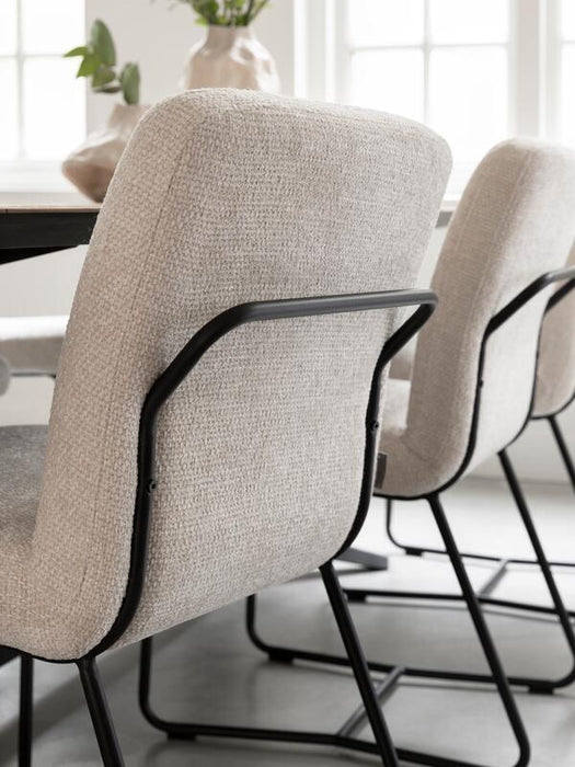 Zola Side Chair - Natuurlijk Hout & Stof - Per 2 stuks