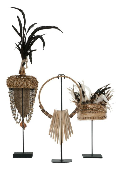 Balinese helmet with shell and feather