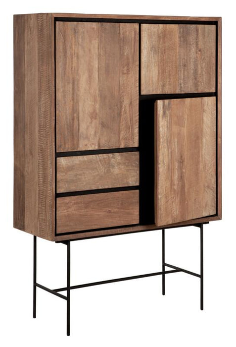 Cupboard Metropole low - 3 deuren & 2 lades - Gerecycled Teakhout