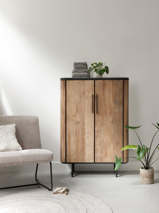 Soho Cupboard Low - 2 Deurs - Gerecycled Teak & Mortex
