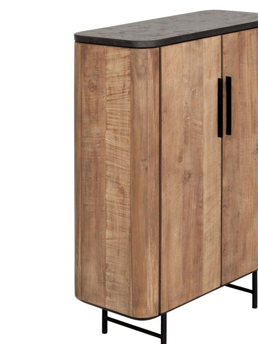 Soho Cupboard Low - 2 Deurs - Gerecycled Teak & Mortex