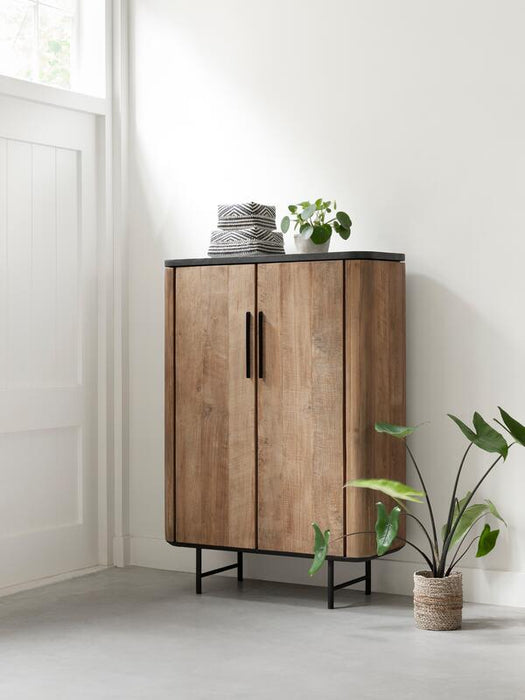 Soho Cupboard Low - 2 Deurs - Gerecycled Teak & Mortex