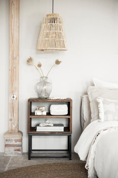 Timber Nachtkastje met 2 Open Vakken