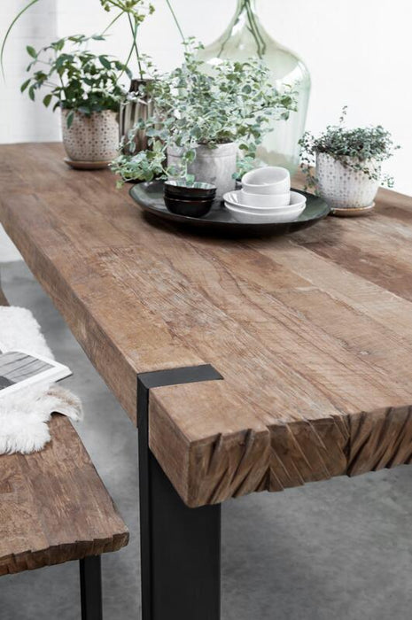 Beam Eettafel - Gerecycled Teakhout