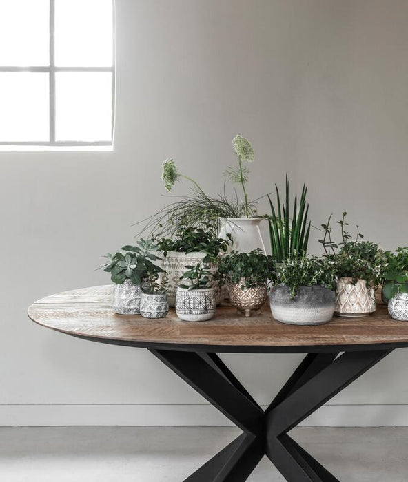 Shape Eettafel Rond - Gerecycled Teakhout