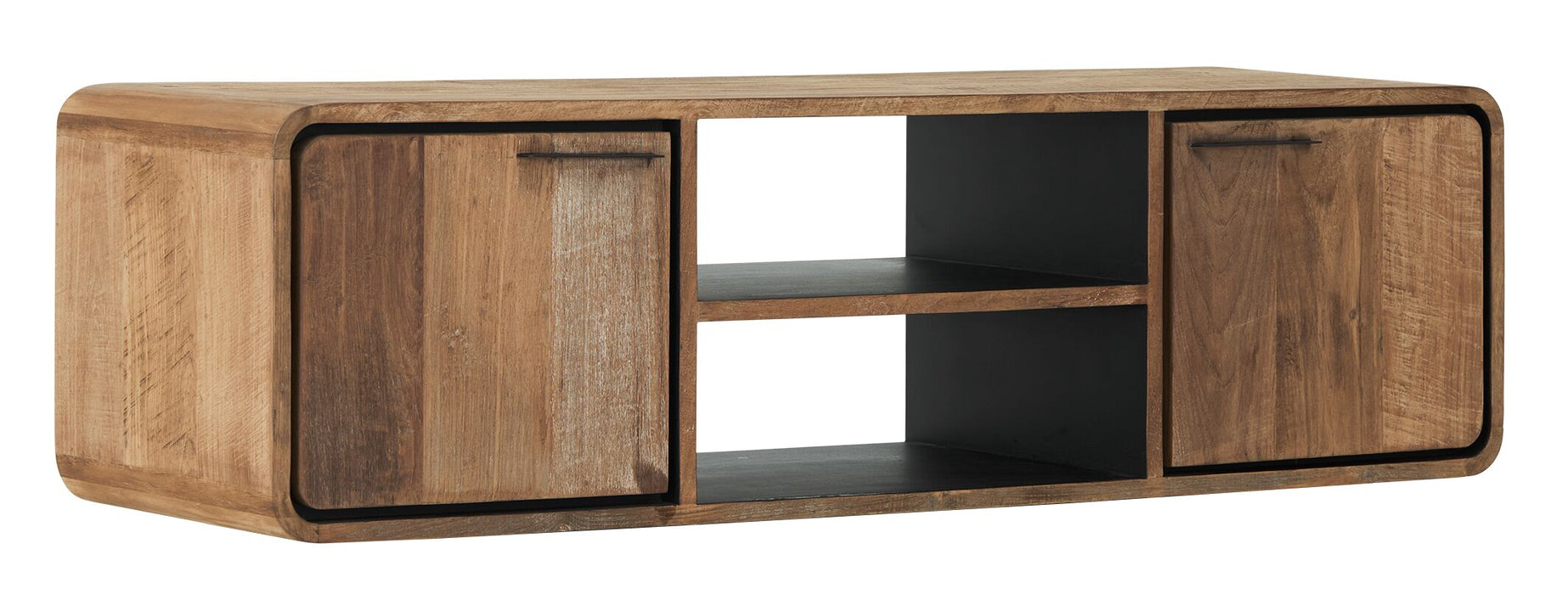 Hanging TV stand Evo small, 2 doors, 2 open racks