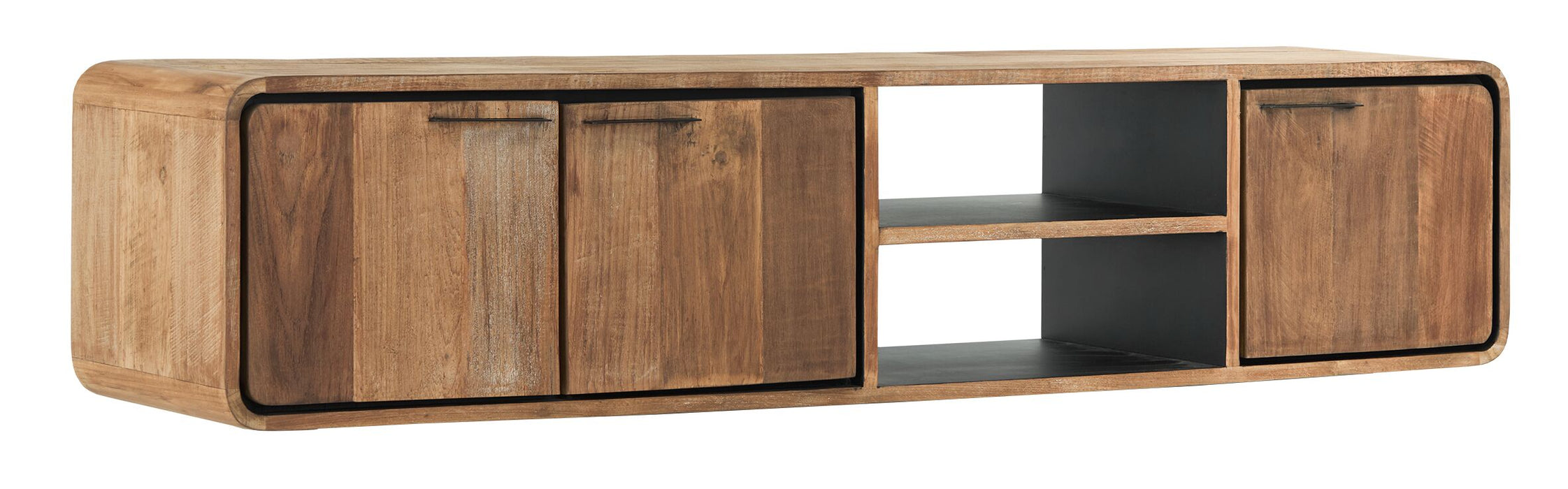 Hanging TV stand Evo medium, 3 doors, 2 open racks