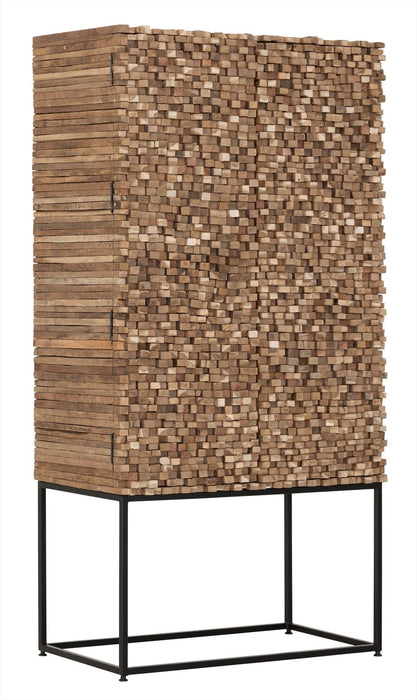 Cupboard Sticks Kast - Teakhout - 2 Deuren & 6 Planken