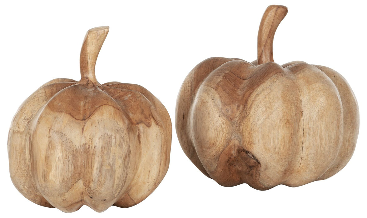 Set van 2 Pompoenen van Teakhout