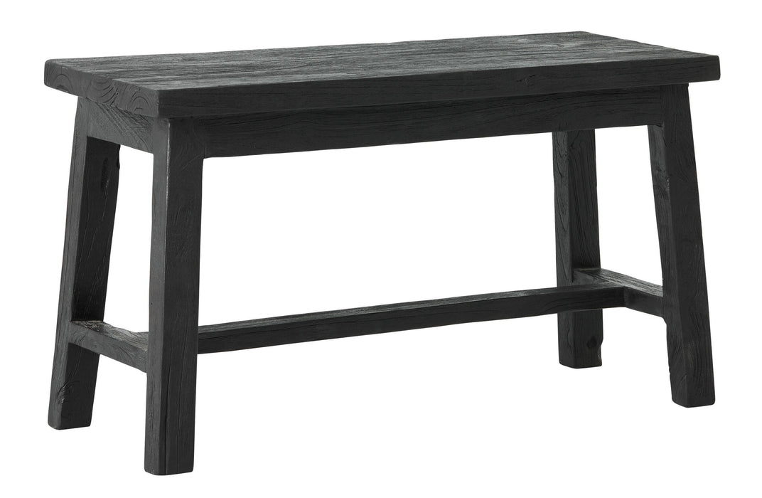 Trinity Bank Zwart | Gerecycled Teakhout