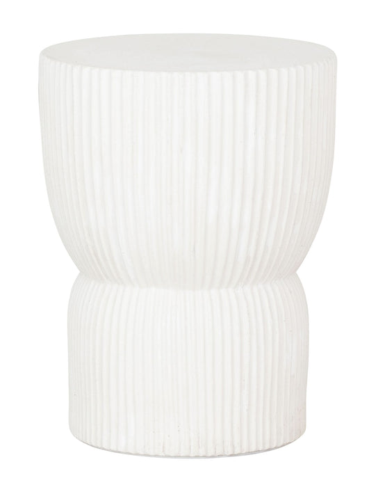 Stool Fluted White - 40xØ30 cm