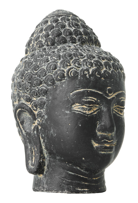 Boeddha Hoofd 25 cm - Zwart Cement