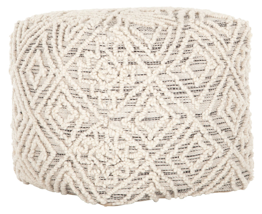 Quartz Pouf - Charcoal/Ivory