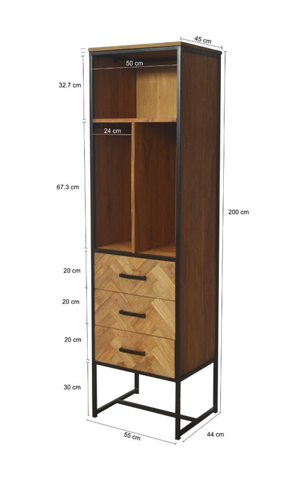 Accent small kast - Teakhout & Zwart Staal