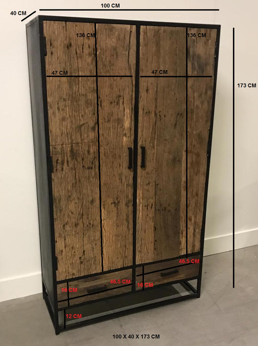 Dakota Kast - 2 Deurs 2 Lades - 100 cm