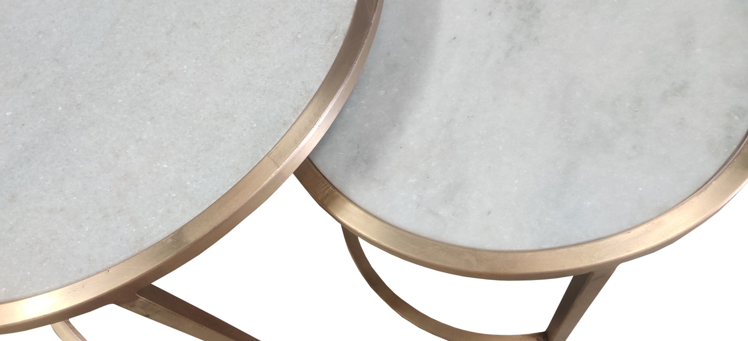Jamie Marble White Gold Set of 2