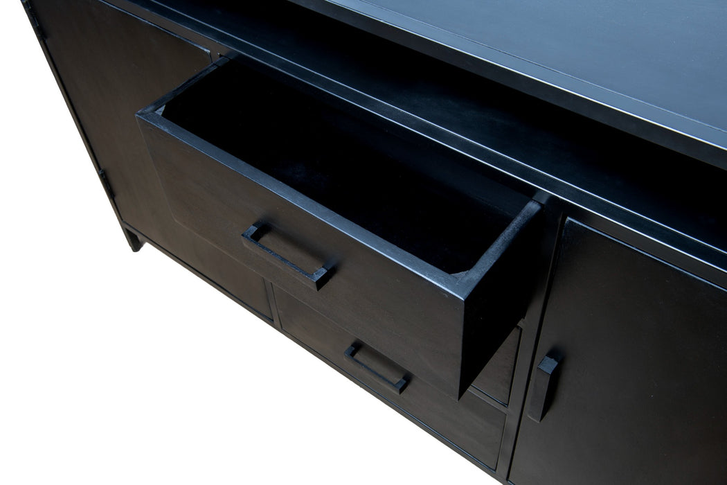 Kala Open Kast 150 cm - Mangohout & Zwart Staal